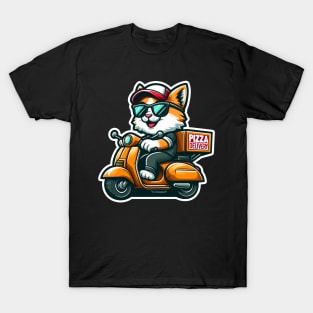 Cool Exotic Shorthair Cat Pizza Delivery T-Shirt